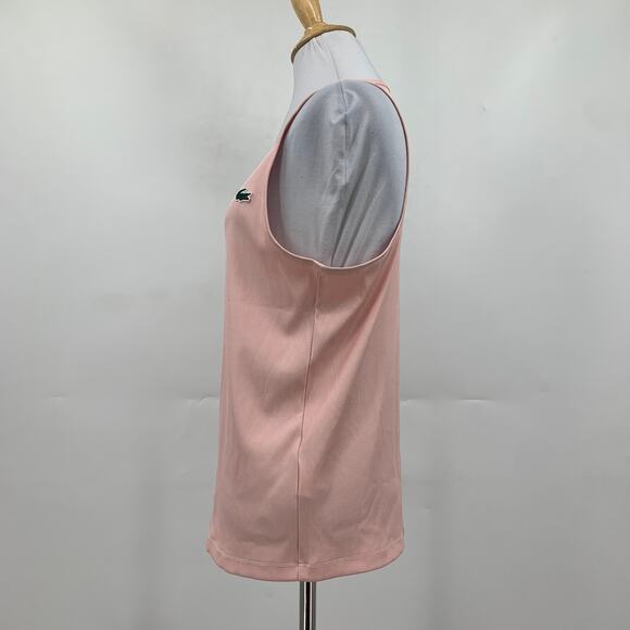 Lacoste Sport Tank Top Women 42 L Large SLIM Fit Ultra Dry Ribbed Knit Racerback - Picture 3 of 10